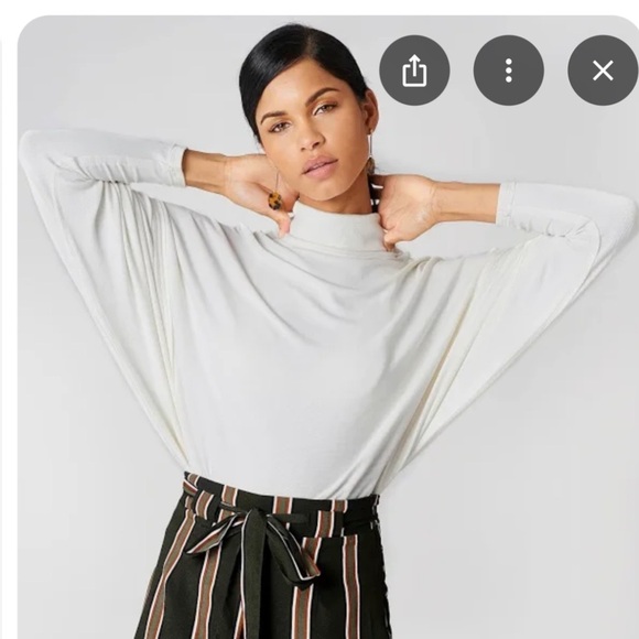 Free People We the Free Alameda Dolman Sleeve Turtleneck Top in Ivory Small - Picture 14 of 14
